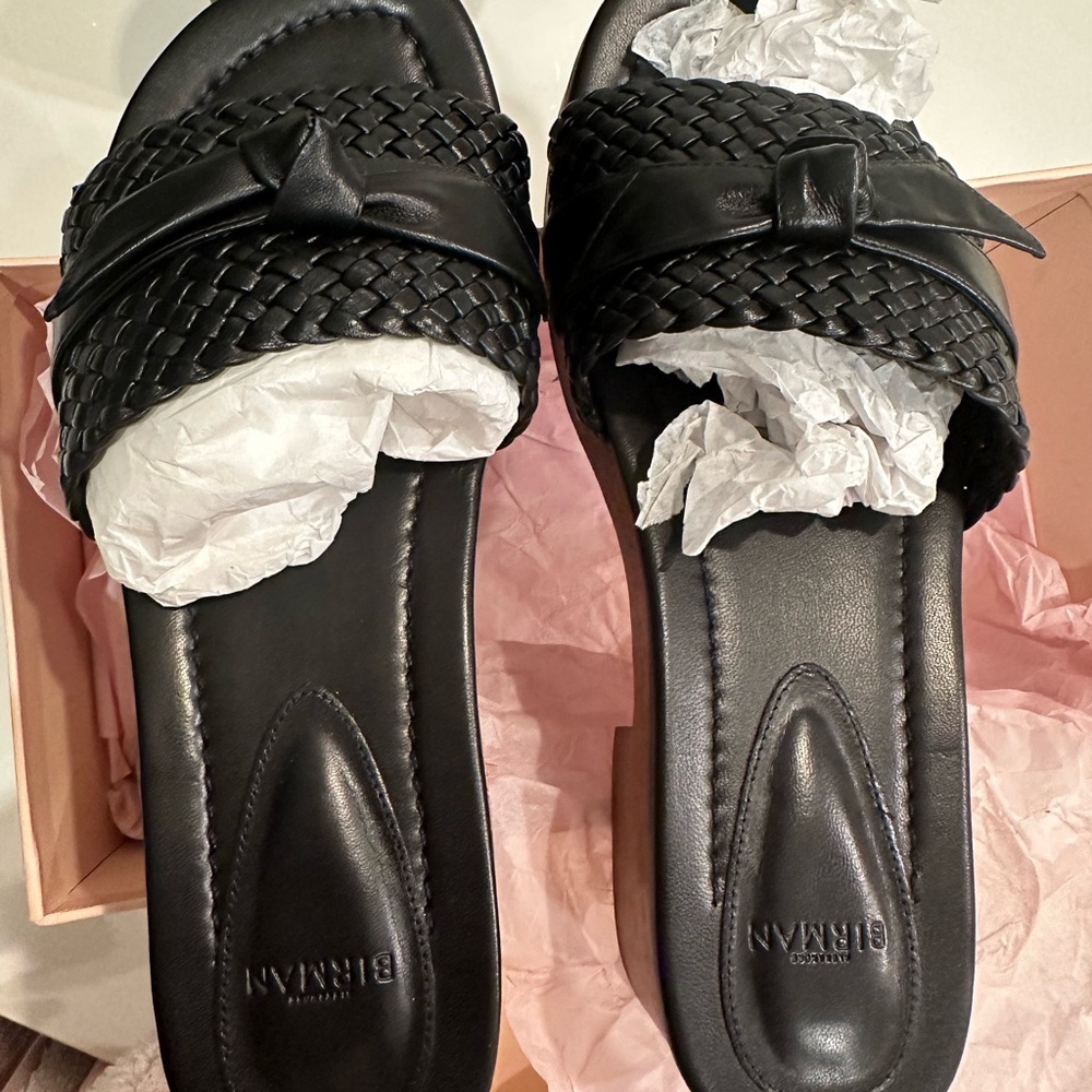 Alexandre Birman Black Woven Leather Sandals